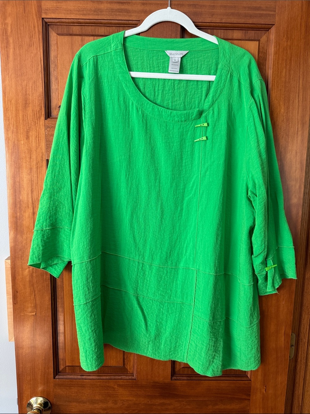 NIC+ZOE Vibrant Green Relaxed Scoop-Neck Tunic